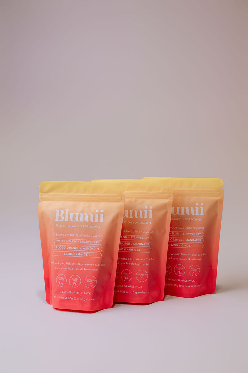 Blumii Hydration Sample Pack – 3 Flavours, 9 Sachets